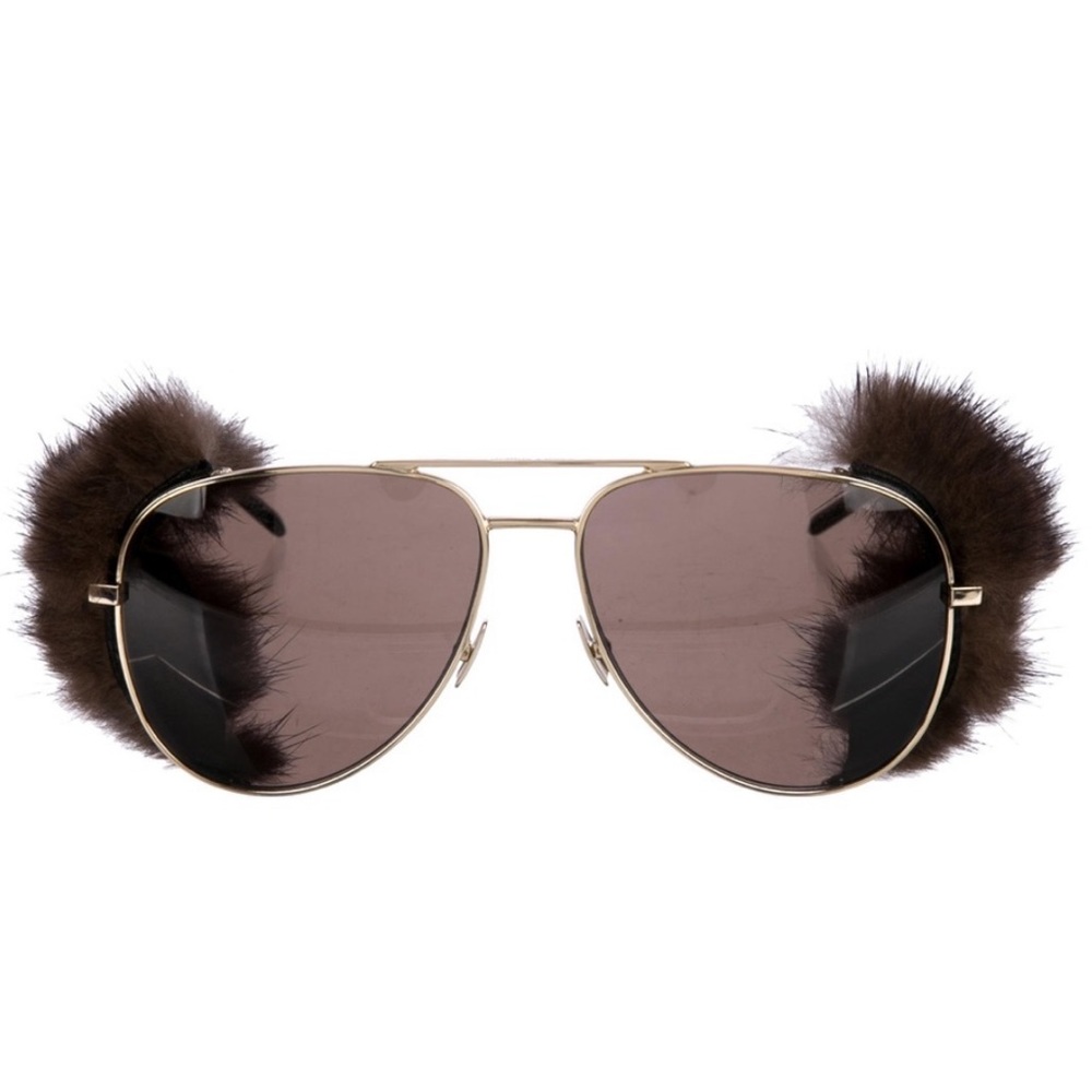 NEW Saint Laurent (removable) Mink Fur Classic 11 Sunglasses